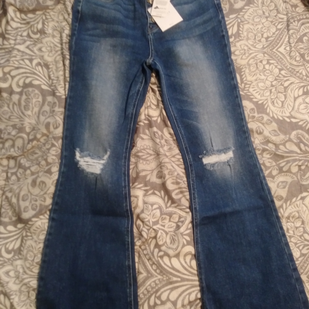 KanCan high rise buttonfly petite flares